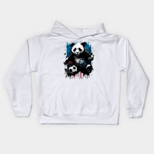 Panda Bear Sports Player Soccer Futball Football - Graphiti Art Graphic Trendy Holiday Gift Kids Hoodie